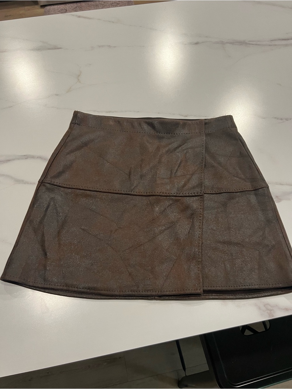 Chocolate Brown Faux Suede Mini Skirt